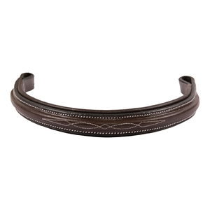Equipo Ecuestre de Cuero de Primera Calidad, Diadema Anatómica Cuadrada de la Mejor Calidad con Costuras Decorativas, Color Marrón para Montar a Caballo - Product Image 4