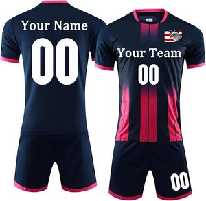 Conjunto de Camiseta de Fútbol Sublimada Personalizada, Transpirable, para Hombre Adulto, Manga Corta, Cuello Redondo, Correa Ajustable, Cintura Elástica, Secado Rápido - Product Image 3