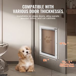 Porta per Animali Domestici Resistente alle Intemperie 21x30 cm con Telaio in Alluminio e Sistema di Chiusura a Scatto, Facile Installazione, Accessorio per Cani da Interno/Esterno - Product Image 4