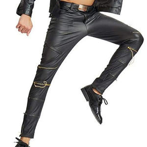 Pantalon en cuir de qualité pour homme, en cuir de vachette, coupe droite, taille mi-haute, style décontracté streetwear, imperméable, respirant, fabriqué en usine, tailles personnalisées - Product Image 3