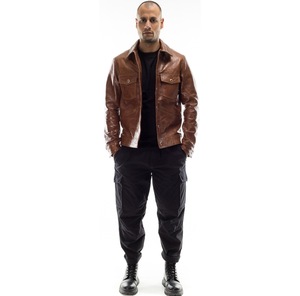 Chaqueta de Motocicleta de Cuero Genuino para Hombre, Impermeable, Transpirable, de Alta Calidad, Ecológica, Resistente al Viento, con Capucha, para Primavera - Product Image 5