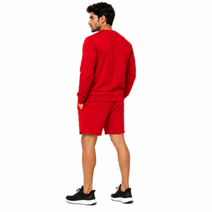 Ensemble de survêtement pour hommes en gros : Sweat-shirt à col rond et short de survêtement, style streetwear viral, coupe oversize moderne - Product Image 4