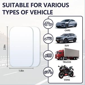 Rétroviseur d'angle mort universel sans cadre à lentille convexe en verre HD réglable, fixation adhésive pour véhicules - Product Image 5