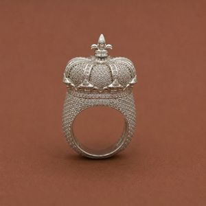 <b>Crown</b> Iced Out Moissanite Diamond Hip Hop Luxury Iced Out S925 Silver <b>Ring</b> For Men - Product Image 3