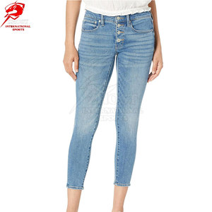 Jeans Ajustados de Moda para Mujer, Mezcla de Algodón Suave, Diseño de Tiro Medio, Bolsillos Funcionales, Cierre de Cremallera, Prenda Elegante - Product Image 4