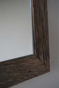 Miroir mural en chêne rustique avec cadre en bois éclairé, rectangulaire, pour salle de bain, chambre, couloir, décoration intérieure - Product Image 3