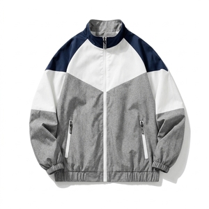 Blouson coupe-vent homme style sportif à blocs de couleur, col montant, fermeture éclair, en polyester, pour l'automne - Product Image 5