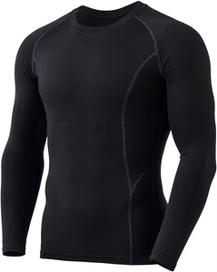 Men's Long Sleeve Compression <b>Shirt</b> Slim Fit Neck Solid Colors Smart Casual Spandex/Polyester Quick Dry Breathable Gym <b>Shirt</b> - Product Image 2