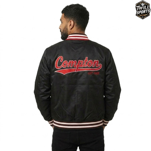 Eco-friendly Polyester Shell Standard Thickness <b>Patchwork</b> Pattern Winter Men's Varsity Style <b>Jacket</b> with Zipper Closure - Product Image 2