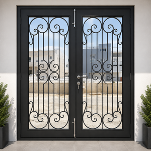 Puerta Exterior de Hierro Forjado: Puerta de Entrada Hecha a Mano con Diseño Artístico para Entradas de Hogar Seguras y Elegantes - Product Image 1