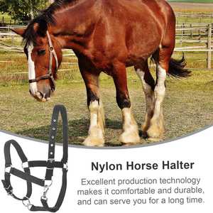 Black Leather Horse <b>Halter</b> with Brass Hardware and Adjustable Fit Custom New Design Horse Stitched Leather <b>Halter</b> - Product Image 5