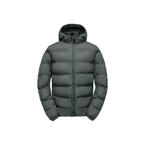 Customized High Quality Quilted <b>Canvas</b> Puffer <b>Jacket</b> Street Wear Men's Hoodie with Front Logo - Product Image 5