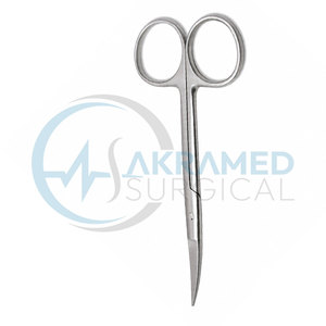 Tijeras Curvas Iris de Acero Inoxidable, Tijeras Quirúrgicas de Disección Superafiladas, Certificación CE, Instrumentos Oftálmicos y ORL - Product Image 1