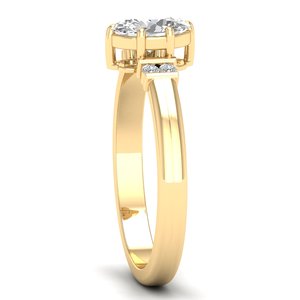 REYES Luxury Custom 925 Silver Oval Cut 1.36Ct Moissanite Engagement <b>Ring</b> 14K 18K Solid Yellow Gold Wedding Jewelry Parties - Product Image 3