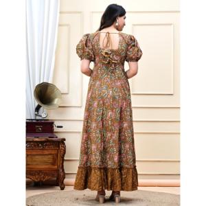 AARTI FASHION – Ensemble Salwar Bohème pour Femme, Imprimé Floral, Coupe Trapèze, Tissu Tissé Respirant, Taille Empire, Idéal au Quotidien - Product Image 3