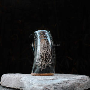 Excellente qualité polie Viking corne de boeuf tasse de bière artisanat naturel pour café boisson Cocktail se ressembler Viking corne à boire - Product Image 4