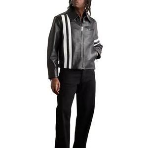 Genuine <b>Sheepskin</b> Bomber Leather <b>Jacket</b> Men Motorcycle Leather <b>Jackets</b> Brown Color Mens Leather Winter <b>Jacket</b> For Men Stand - Product Image 3