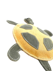 Cute Plush Suede <b>Turtle</b> Chew Leather Dog <b>Toy</b> Daily Use Indoor Durable Small Size Cartoon Style Manual Operation Polybag Packing - Product Image 3