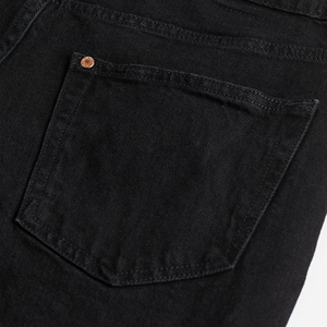 Men's Black Straight <b>Leg</b> Denim Jeans Regular Fit Mid Waist Cotton Casual <b>Pants</b> Medium Winter Style Solid Breathable Eco-Friendly - Product Image 6