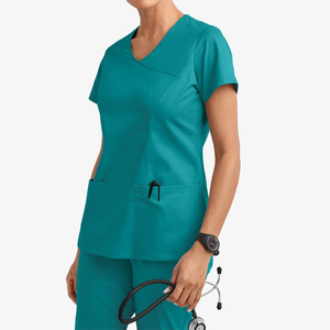 Ensemble de tenues médicales pour femmes, col en V, pantalon de jogging, uniforme extensible pour infirmières, vêtements de travail d'hôpital, respirant, résistant aux plis - Product Image 3