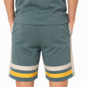 Men Striped Polo Shirt Shorts <b>Set</b> Casual Summer Breathable Cotton <b>Knitted</b> Activewear Fit Lightweight Comfort Fabric For Men - Product Image 6