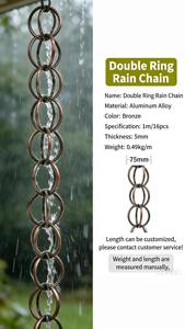 Chaînes de pluie décoratives en métal en forme d'anneaux ronds pour jardin, chaîne de drainage d'eau suspendue pour extérieur, décoration de patio et de maison, provenance Inde - Product Image 5