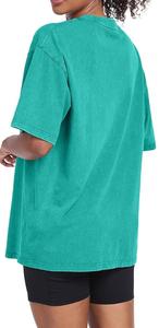 T-shirts pour femmes à manches courtes surdimensionnés entièrement personnalisés, effet délavé, style streetwear, collection été, épaules tombantes, personnalisables - Product Image 5