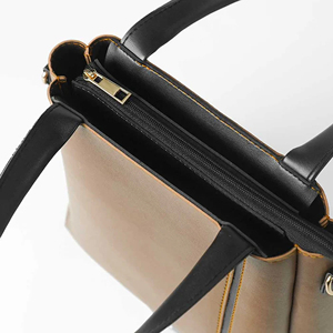 Sac fourre-tout en cuir véritable pour femme, qualité supérieure, style minimaliste, marron, fermeture éclair, haute qualité, décontracté, usage quotidien - Product Image 5