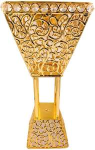 Mabkhara en or de qualité supérieure avec accents en cristal, grand brûleur à oud décoratif en métal pour le Ramadan, l'Aïd et les centres de table de mariage - Product Image 3