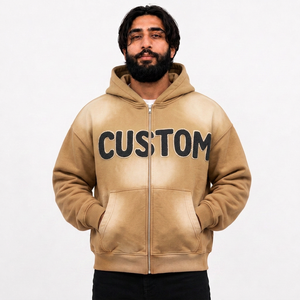 Fournisseur de sweats à capuche pour hommes en coton molletonné, coupe oversize, style streetwear, marque privée, commandes en gros pour acheteurs américains - Product Image 5