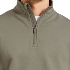 Sweat-shirt décontracté pour homme, coupe ample, à col montant, manches longues, avec fermeture éclair quart de tour et passepoil latéral contrastant - Product Image 3