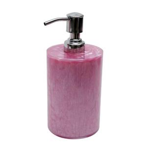 Ensemble d'accessoires de salle de bain en résine rose tourbillonnante, imperméable, de luxe moderne, quatre pièces, avec plateau rectangulaire, distributeur de savon et gobelet - Product Image 2