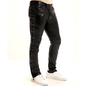 Best Price <b>Men's</b> Lightweight Breathable <b>Leather</b> <b>Pants</b> New Arrival Latest Design Flat Front Style Quality Guaranteed Waist Direct - Product Image 2