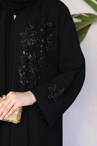 Abaya pour femmes musulmanes, grande taille, robe maxi perlée, kaftan turc, robe modeste pour l'Aïd et le Ramadan, vêtements islamiques, respirant et léger - Product Image 2