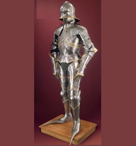 Armadura de cuerpo completo de metal fiable inspirada en caballeros medievales para exhibición, decoración y coleccionistas - Product Image 1