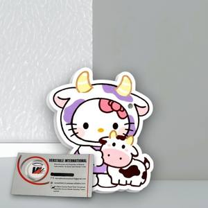 Venta al por mayor: Encantadores azulejos magnéticos de acrílico reutilizables y ecológicos con diseño de vaca y Hello Kitty, para extensiones de pestañas, con etiqueta privada, diseño de flor circular. - Product Image 5