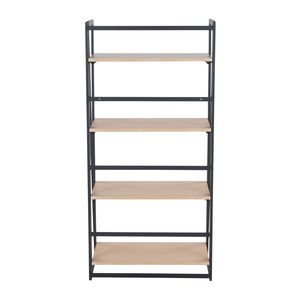 Libreria Contemporanea Dakota con Ripiani in Metallo Verniciato Nero e Legno Naturale - Product Image 4