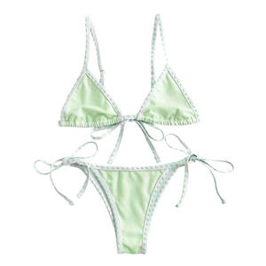 Maillots de bain et bikinis pour femmes de haute qualité, personnalisés, en tissu écologique, à séchage rapide, respirants, à fleurs, grandes tailles, en polyester et nylon - Product Image 1