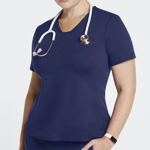 Manufacturer Custom Stylish Design Fitted <b>Scrub</b> Top With Zipper Salon and Beauty Uniform Sets Women Men <b>Scrub</b> Uniforms - Product Image 1