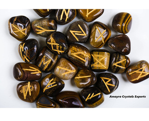 Juego de Runas de Ojo de Tigre Espirituales con Piedras Preciosas, Juegos de Runas de Ágata Hechos a Mano, Cristales Naturales al por Mayor, Compre en Amayra Crystals Exports India - Product Image 2