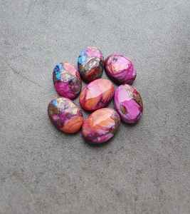 Cabujón ovalado de turquesa rosa de ostra espinosa, piedra suelta calibrada para fabricación de joyas y manualidades - Product Image 2