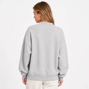 Greek Letter Mock Neck Sweatshirt with <b>Gingham</b> Greek Letter Applique Embroidery 100% Cotton oversized Mock Neck Sweatshirt - Product Image 2