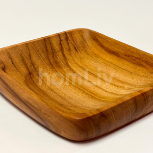 Plato Mini de Madera de Teca Ecológico y Natural OEM, Seguro para Alimentos, Sin Pintura ni Barniz, Halal, Plato Cuadrado Personalizado para Servir - Product Image 2