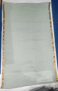 Élégant foulard vert pastel, paréo, sarong, avec bordure en dentelle fine dorée, élégant, doux, léger, pour l'été, écharpe de cou tendance - Product Image 6