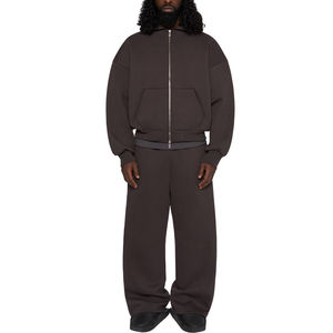 Ensemble de survêtement unisexe personnalisé en polaire respirante à séchage rapide, avec sweat à capuche et pantalon de jogging, en polyester et coton, idéal pour l'hiver - Product Image 1