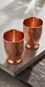 Gobelet court en cuivre martelé, verre à boire ayurvédique traditionnel, tasse à eau en métal, articles de bar - Product Image 5