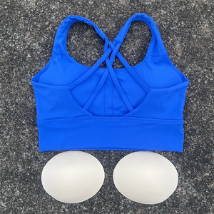 Cross Straps Sports Bra Gym Crop Top Yoga Vest Women High Impact Fitness Bralette Push Up <b>Running</b> Underwear With Chest <b>Pad</b> - Product Image 6