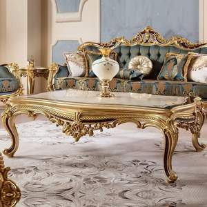 The Plaza Luxury Royal Blue <b>Gold</b> Carved Mahogany Wood Durable <b>Sofa</b> Set European Classic Apartment Hotel Living Room Furniture - Product Image 3