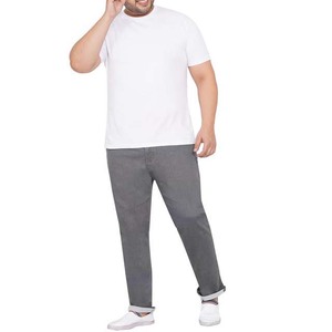 Jean en denim gris coupe droite pour homme, taille mi-haute, décontracté, en coton, style printemps - Product Image 2