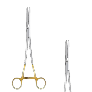 Parametrium Clamp Forceps Hysterectomy Clamp Atraumatic Jaws Two Gold <b>Bows</b> Stainless Steel Manual CE Certified 203mm Straight - Product Image 1